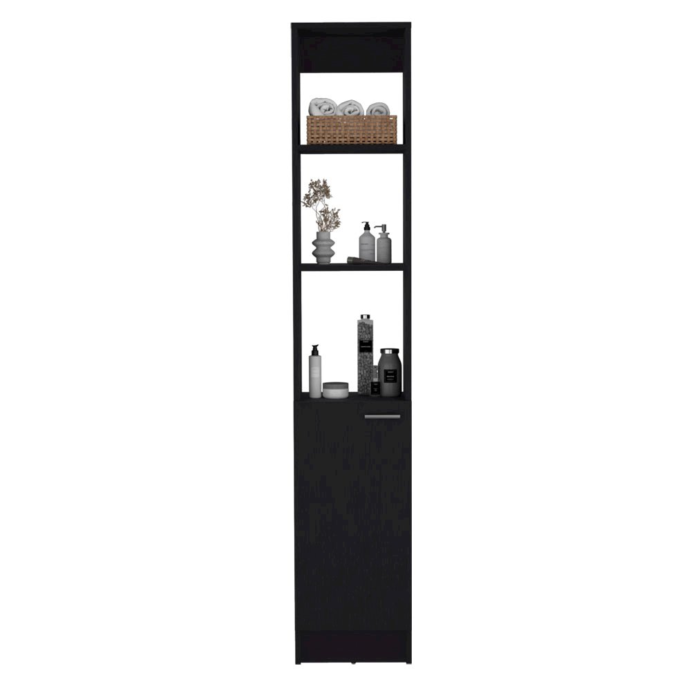 Linen Cabinet Marion, Bathroom, Black. Picture 6