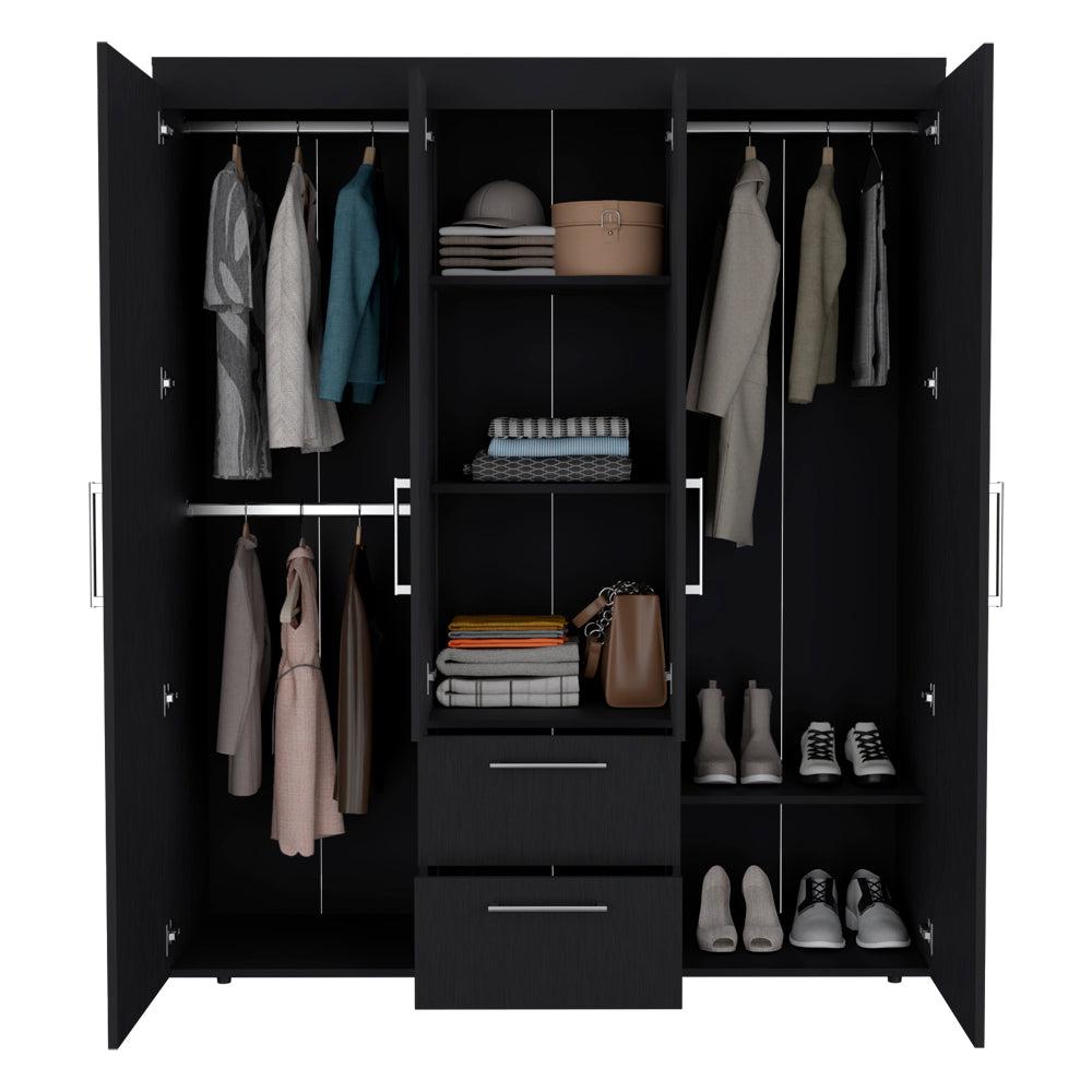 Armoire Elma, Bedroom, Black. Picture 4