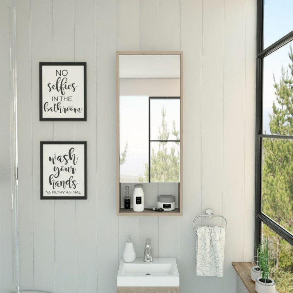 Medicine Cabinet Irvine, One External Shelf, Light Gray Finish. Picture 1