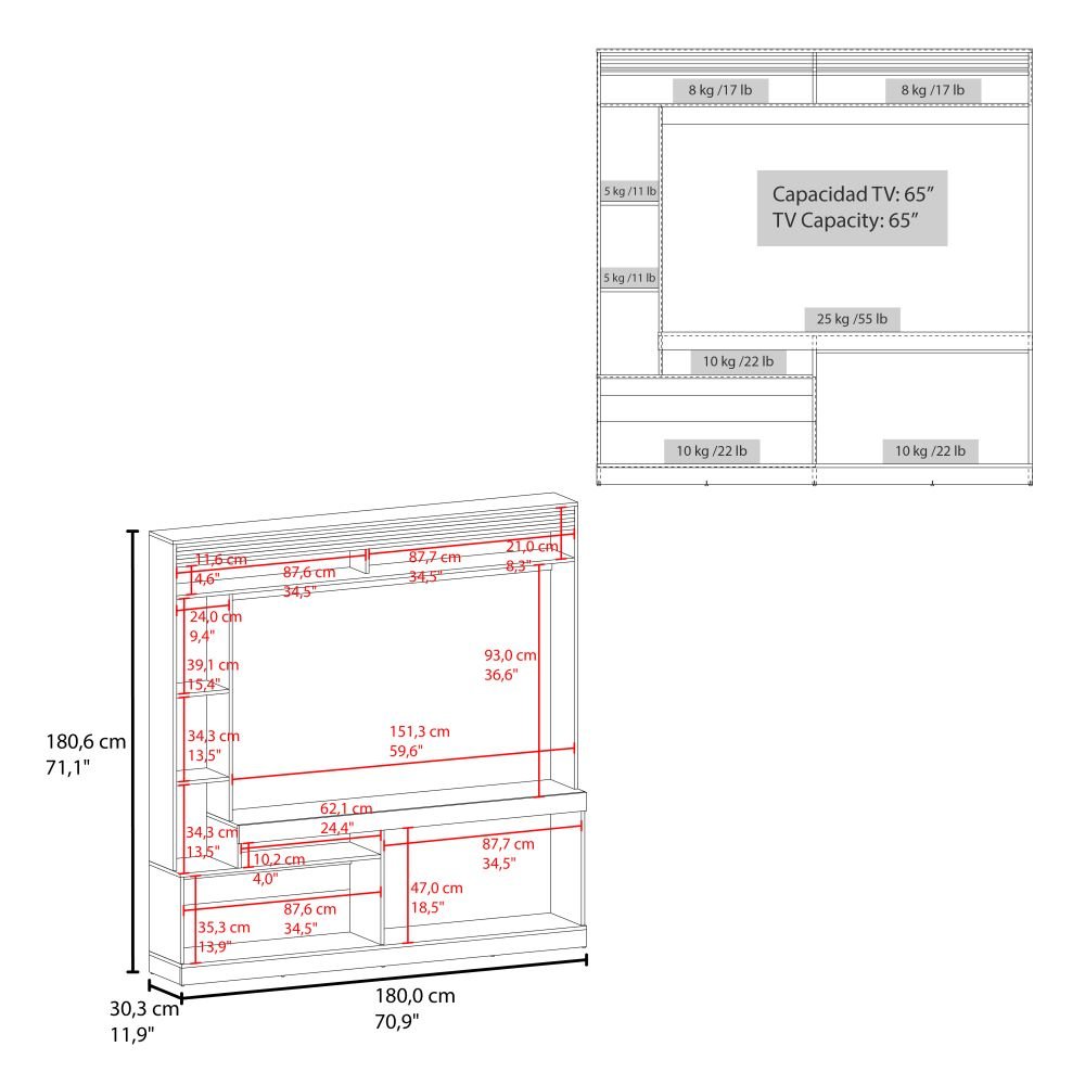 Flagler Entertainment Center, Dark Walnut. Picture 6