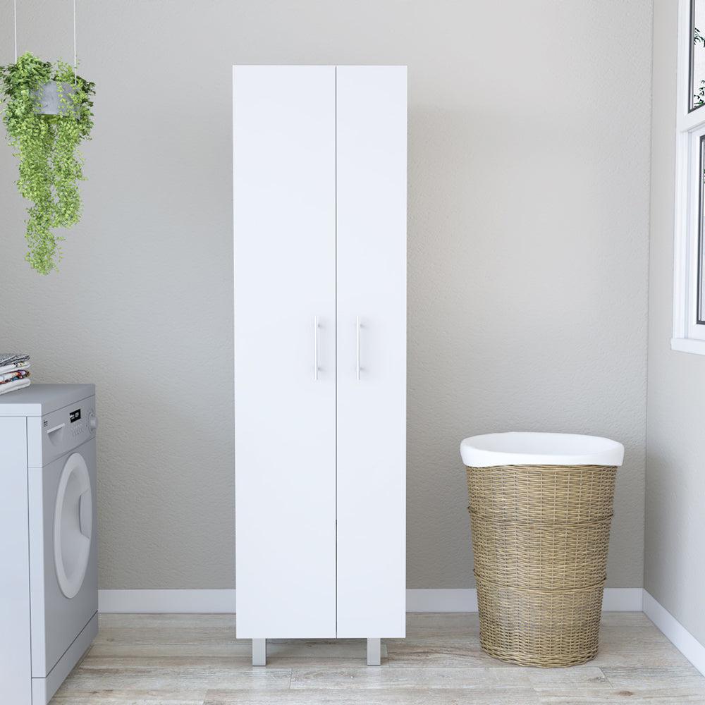 Closet Pantry Copenhague, Five Shelves, Double Door Cabinet, White Finish. Picture 1
