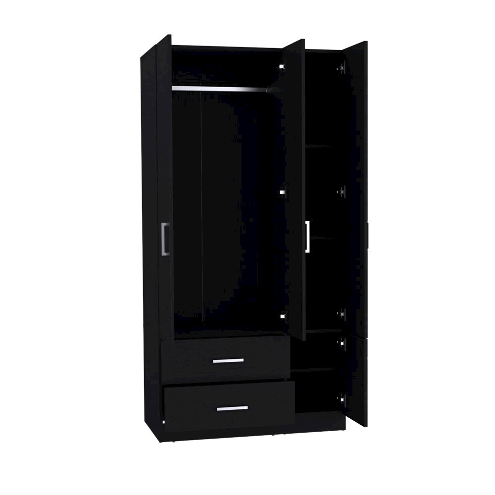 Four Door Armoire Crosby, Bedroom, Black. Picture 6