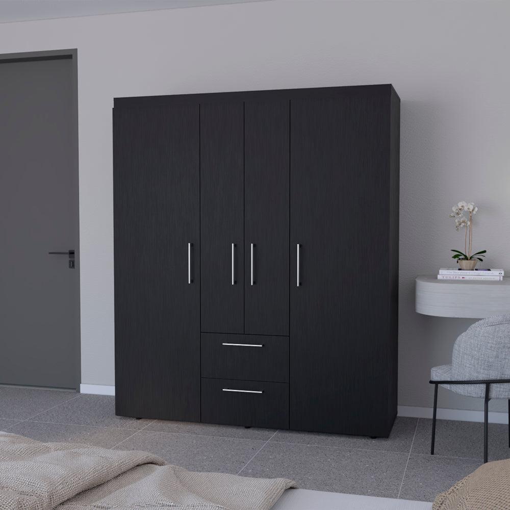 Armoire Elma, Bedroom, Black. Picture 2