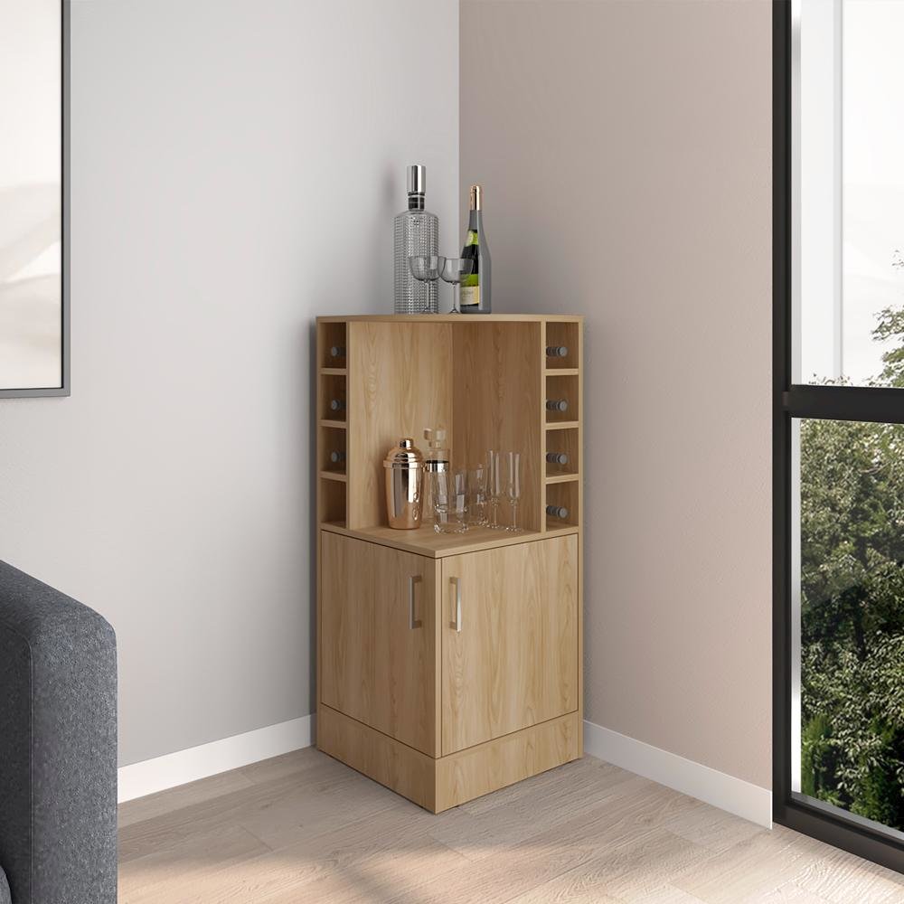 Hobart Bar Cabinet, Living Room, Light Pine. Picture 6
