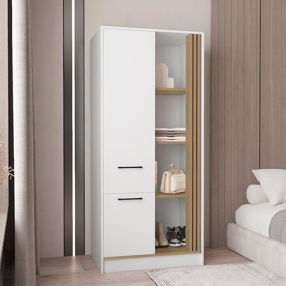 Delia Armoire, Badroom, White / Macadamia. Picture 5