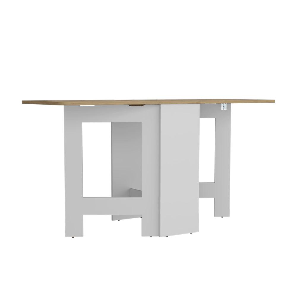 Folding Dining Table Evart, Living Room, White / Macadamia. Picture 1