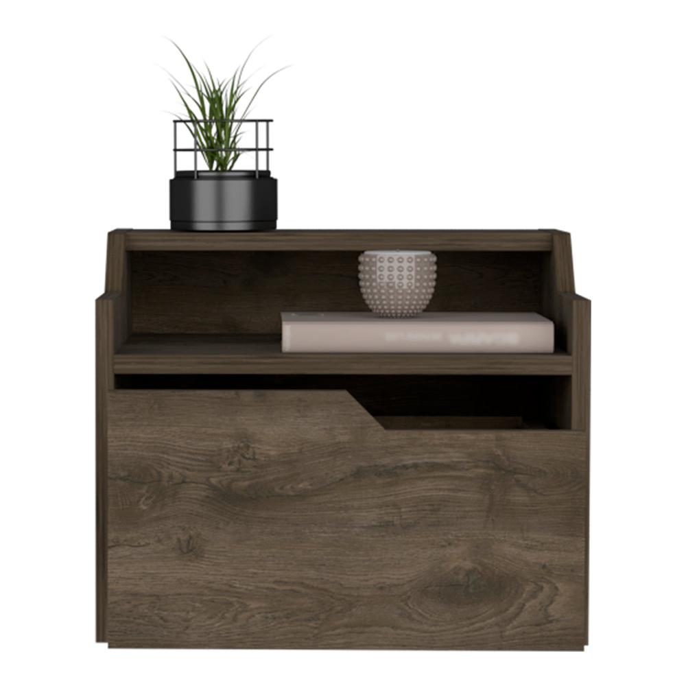 Floating Nightstand Chester, Bedroom, Dark Brown. Picture 2