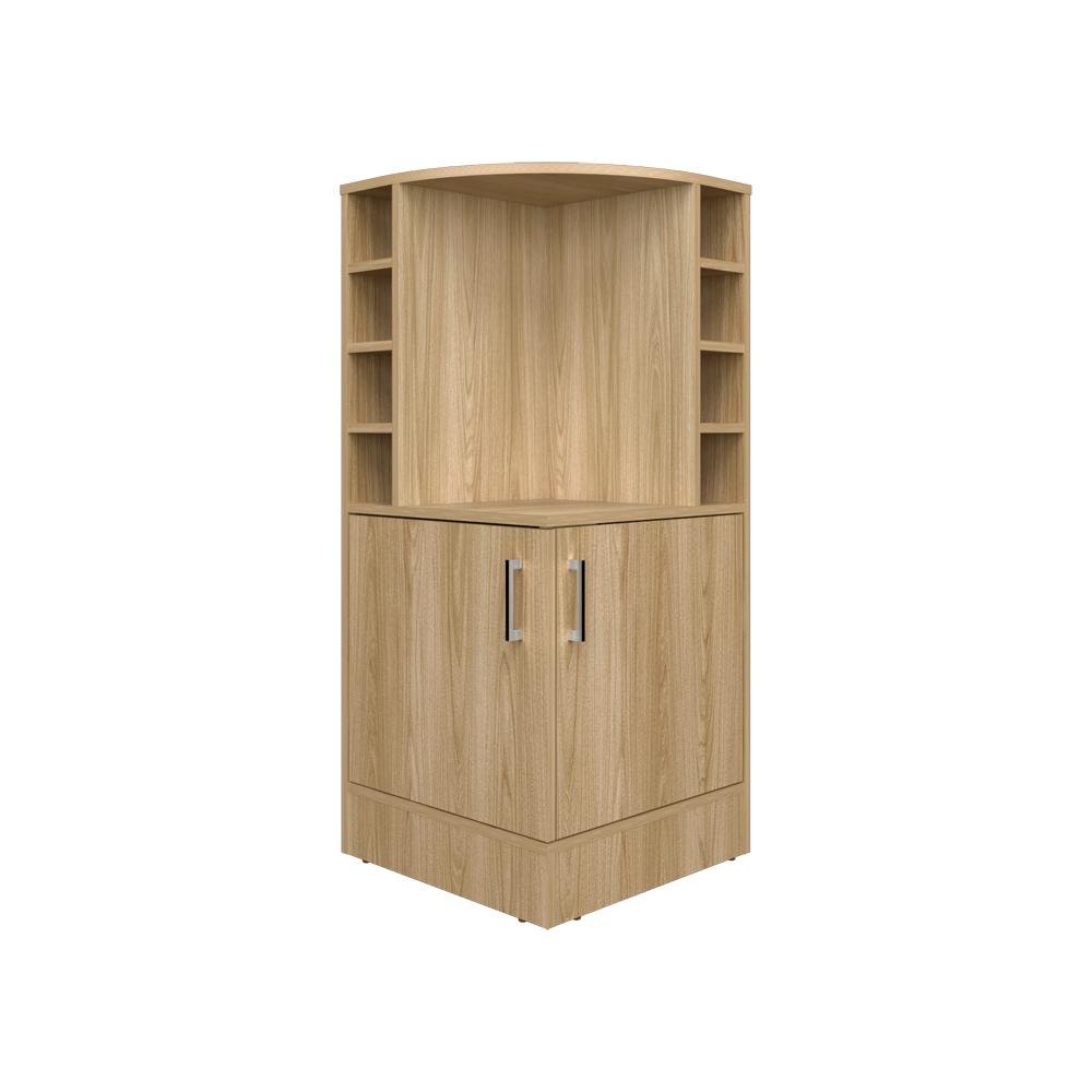 Hobart Bar Cabinet, Living Room, Light Pine. Picture 1