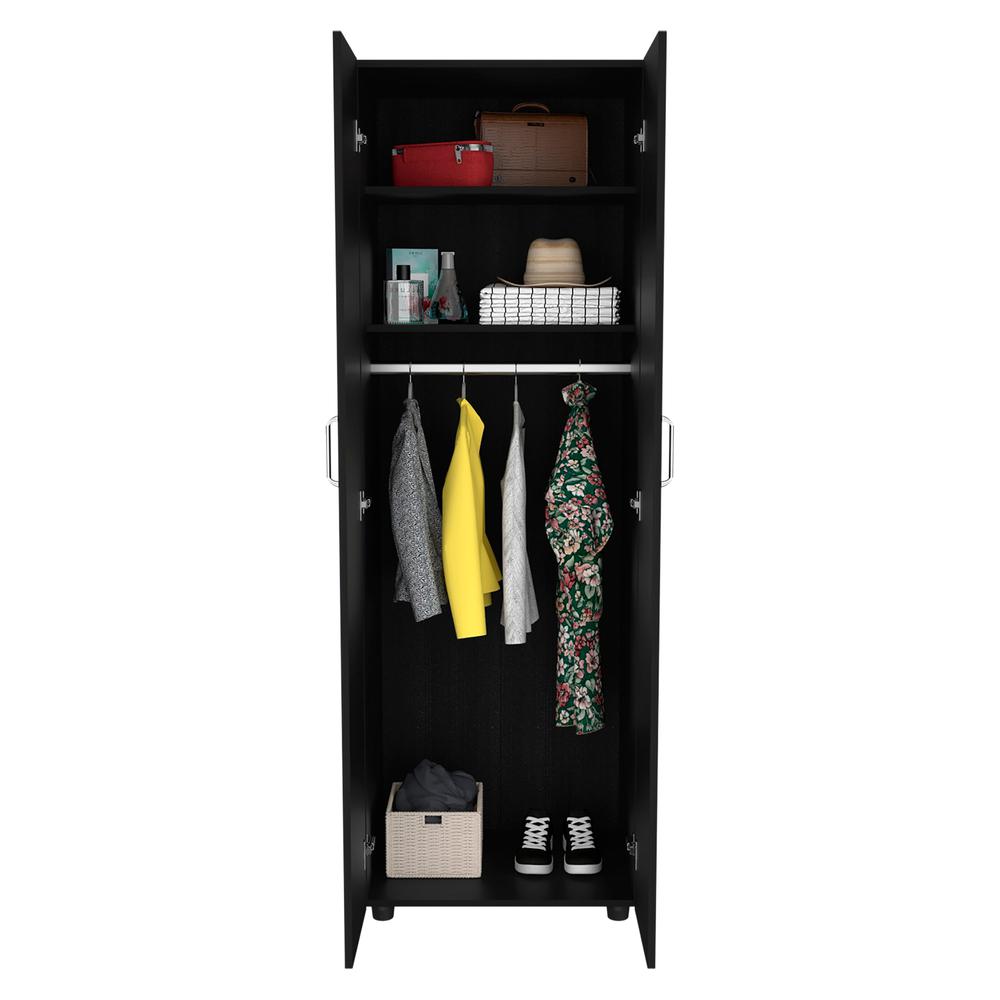 Slim Armoire Barkley, Bedroom, Black. Picture 2