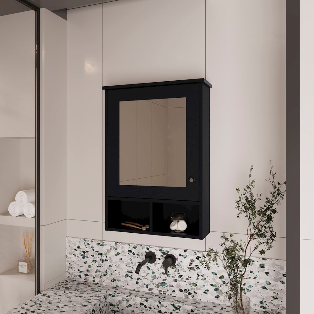 Medicine Cabinet Gibson, Bathroom, Black. Picture 2