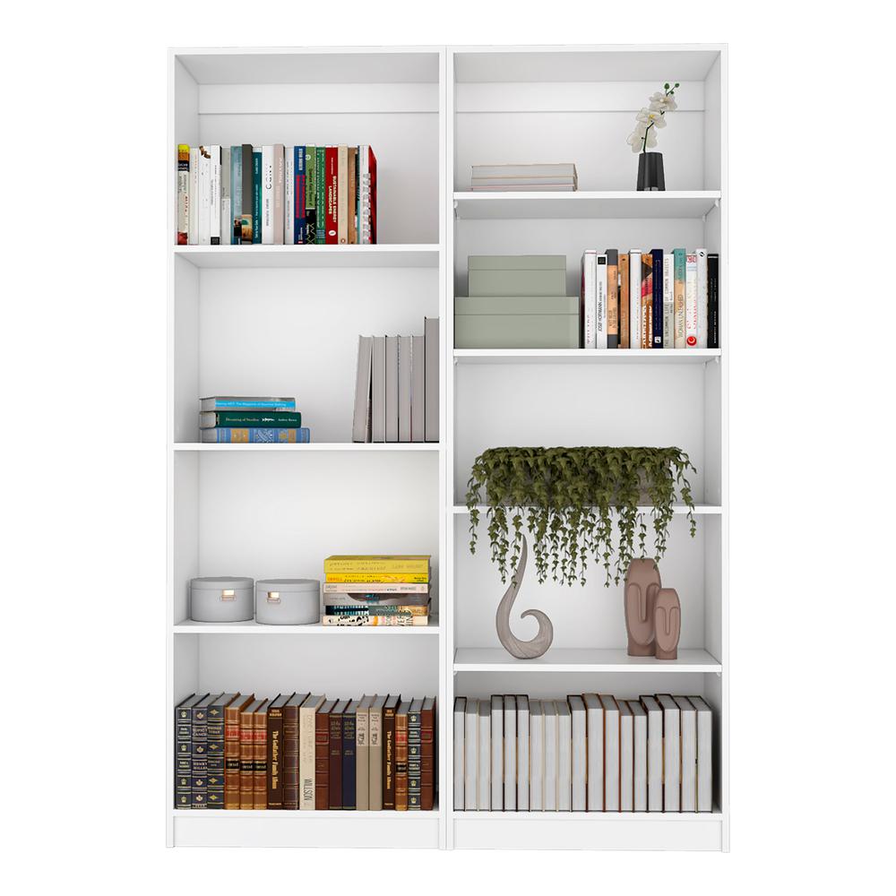 Benzoni 2 Piece Living Room Set with 2 Bookcases, White. Picture 1