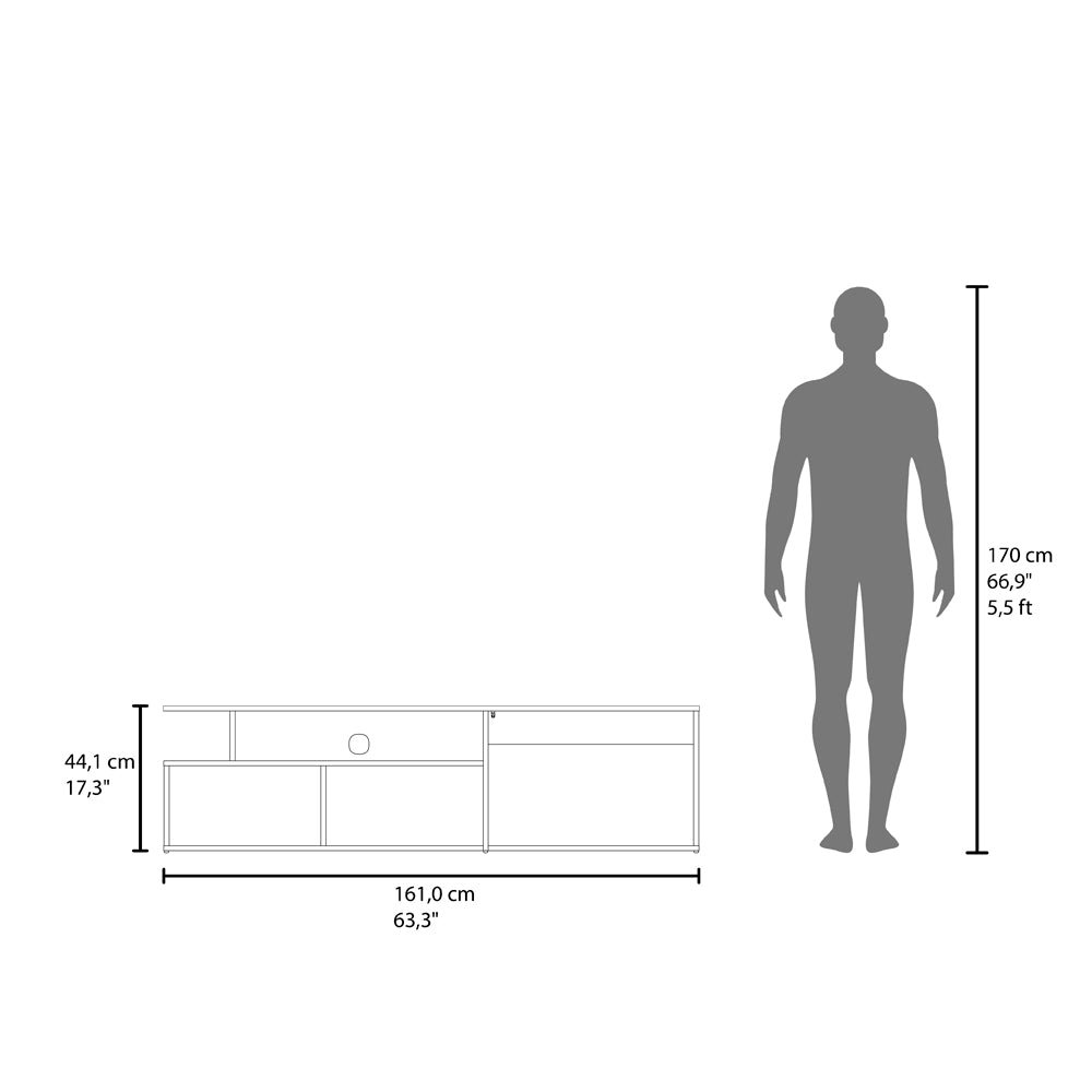 Summerfield Tv Stand, Living Room, White/Ligth Pine. Picture 8