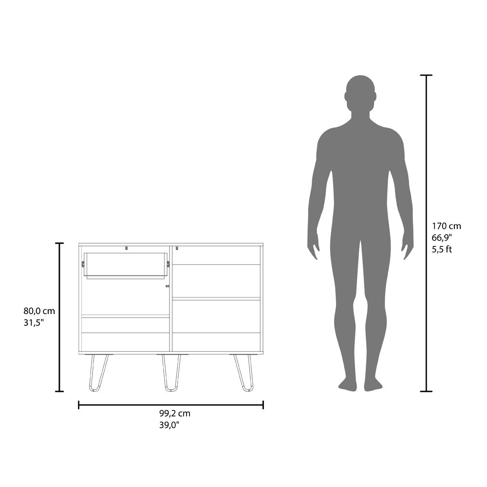 Platea Sideboard, Living Room,  White/Macadamia. Picture 7