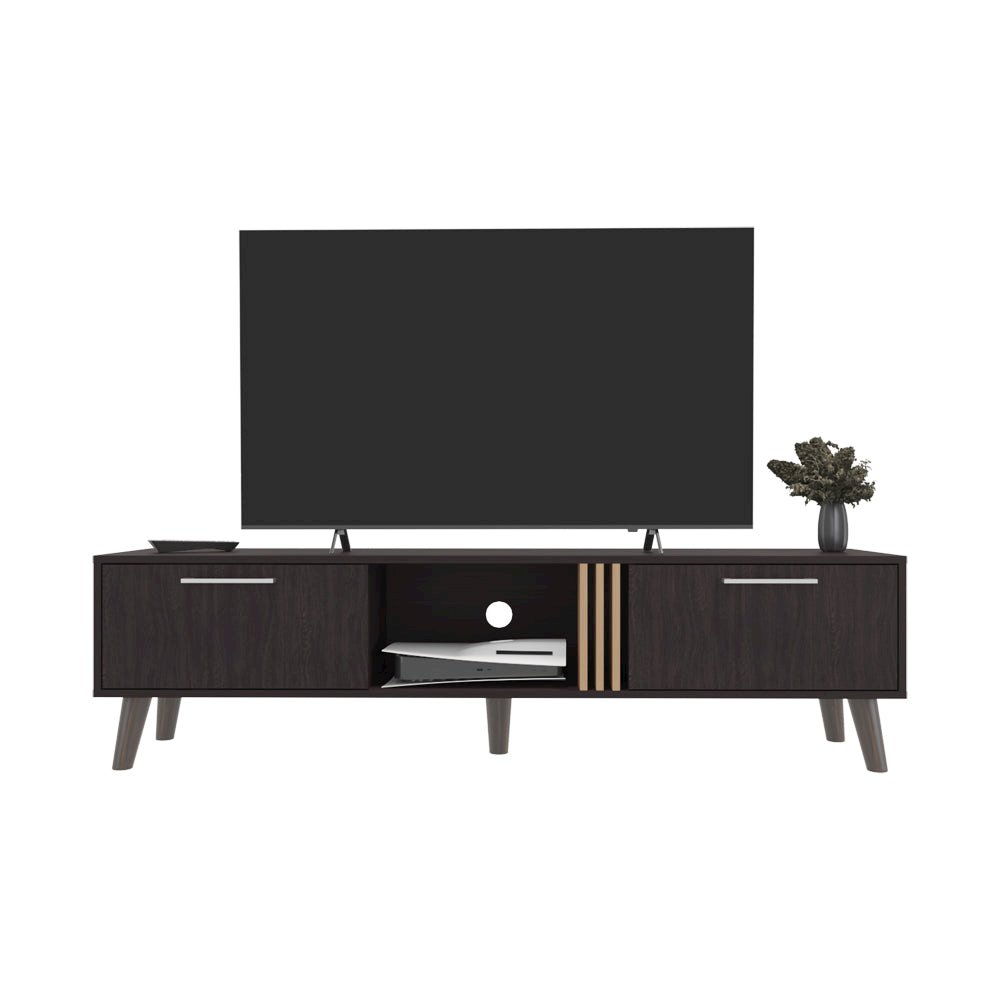 Altoona Tv Stand , Living Room, Black/Light Oak. Picture 3