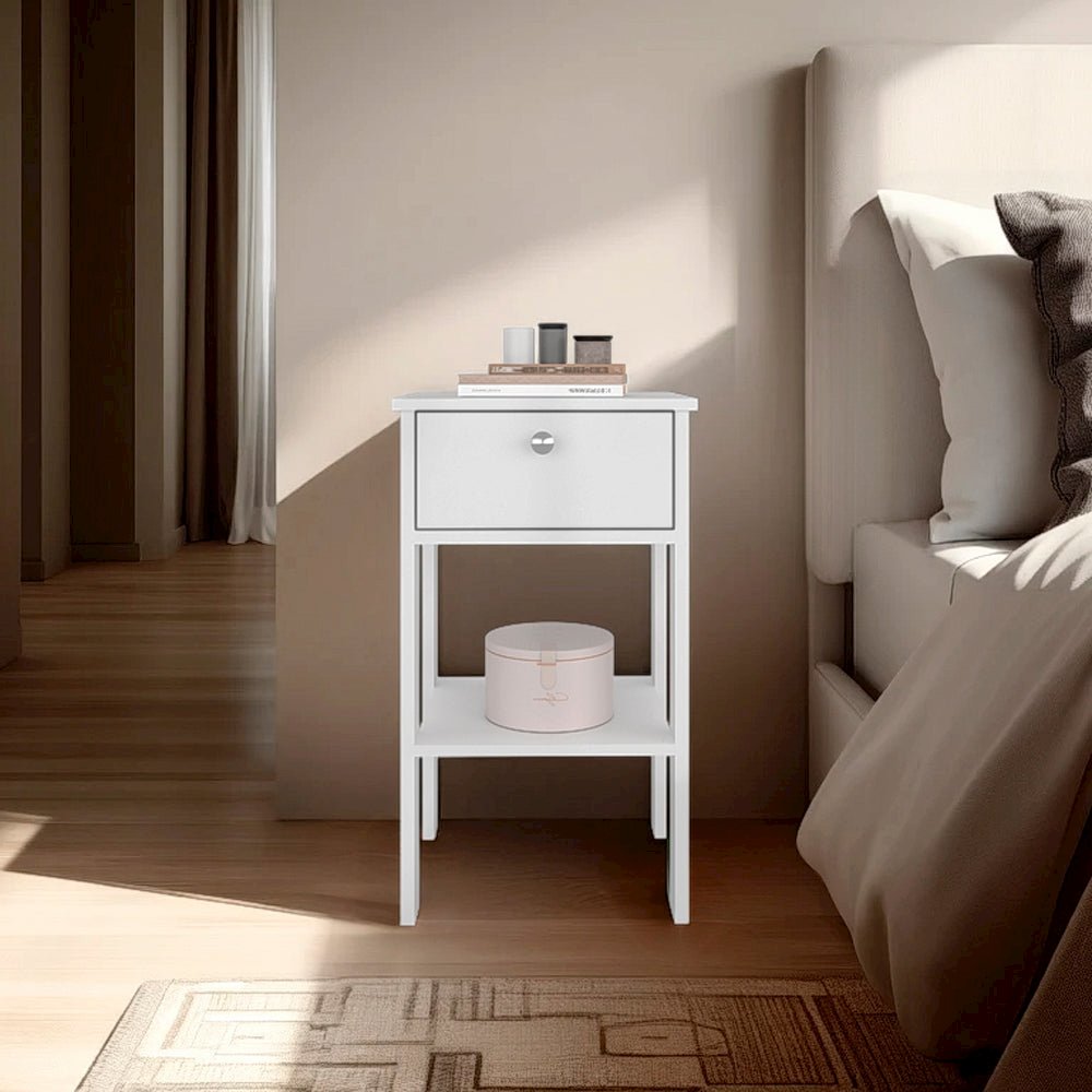 Scooba Stand, Manufactured Wood Nightstand with 1 Drawer and Open Shelf. Picture 6