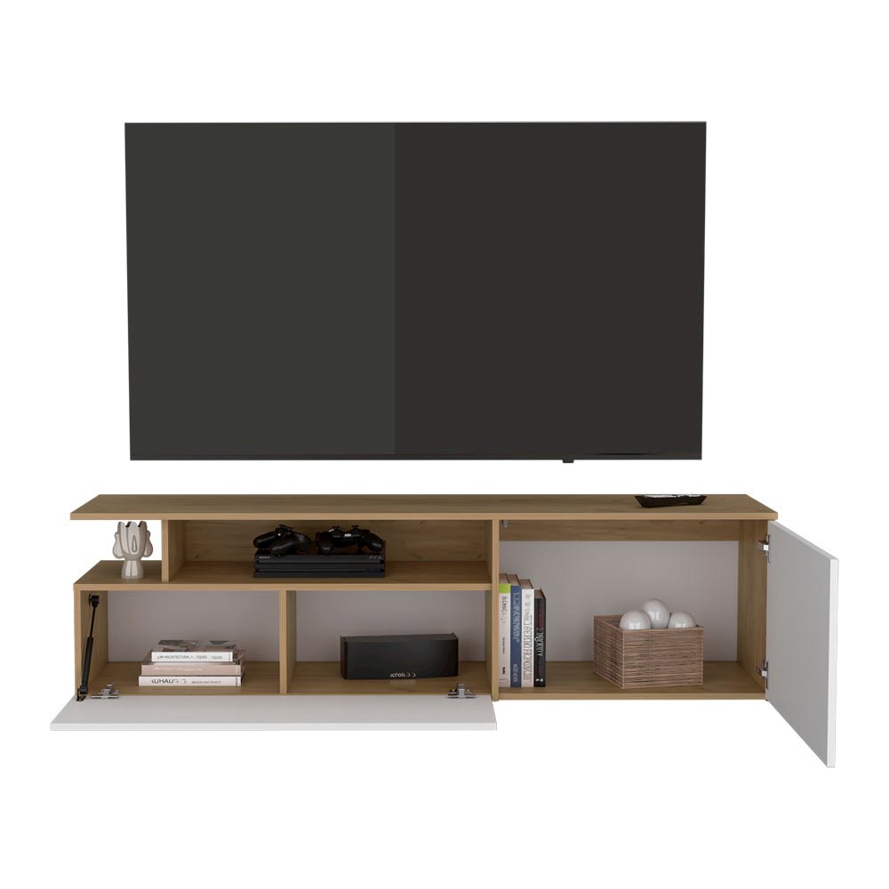 Summerfield Tv Stand, Living Room, White/Ligth Pine. Picture 4