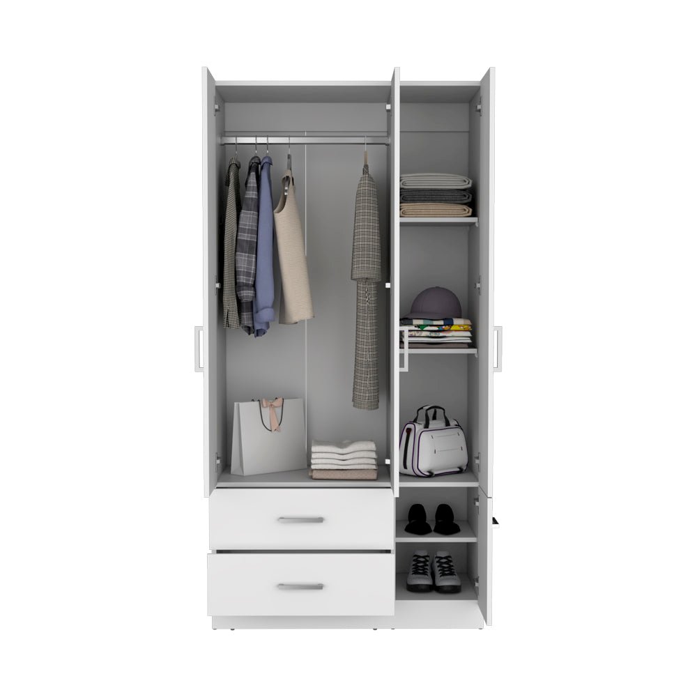 Four Door Armoire Crosby, Bedroom, White. Picture 4