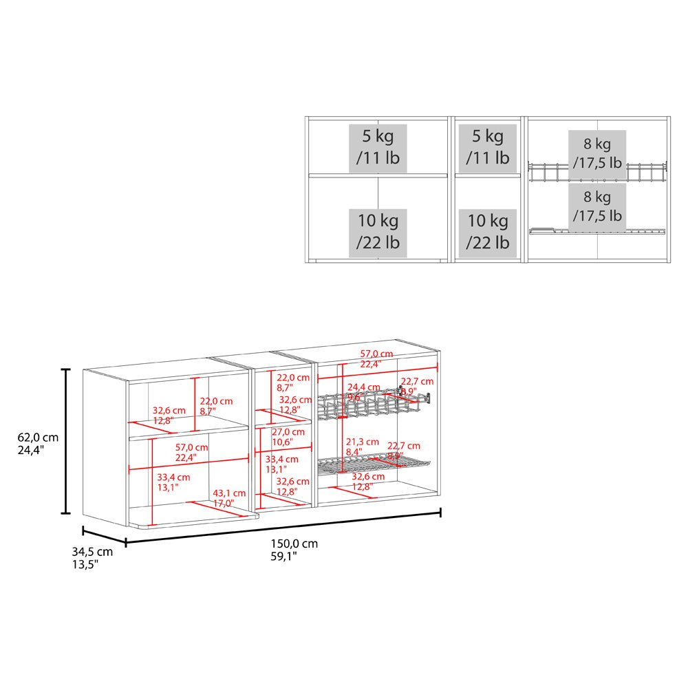 Nucla Wall Cabinet, Kitchen, White/Light Oak. Picture 6