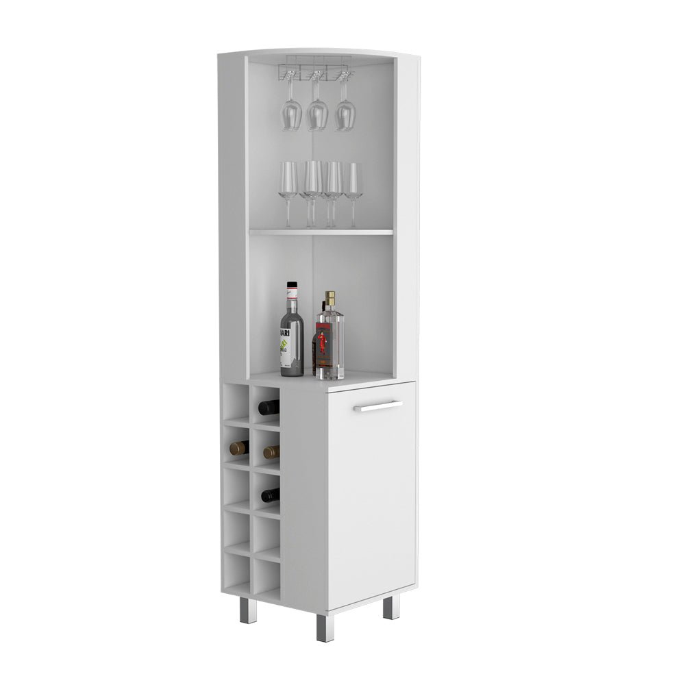 Corner Bar Cabinet Cleveland, Living Room, White. Picture 2