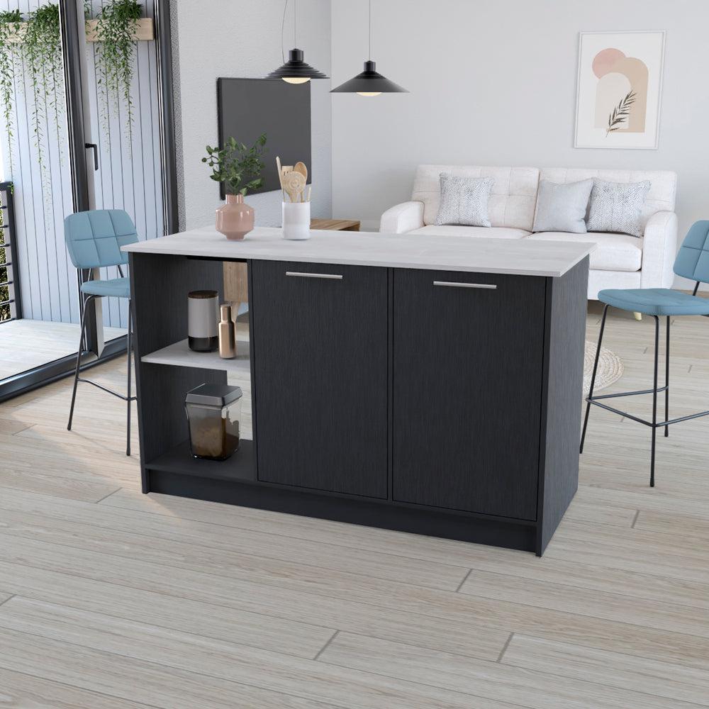 Kitchen Island Padua, Kitchen, Black / Onyx. Picture 6