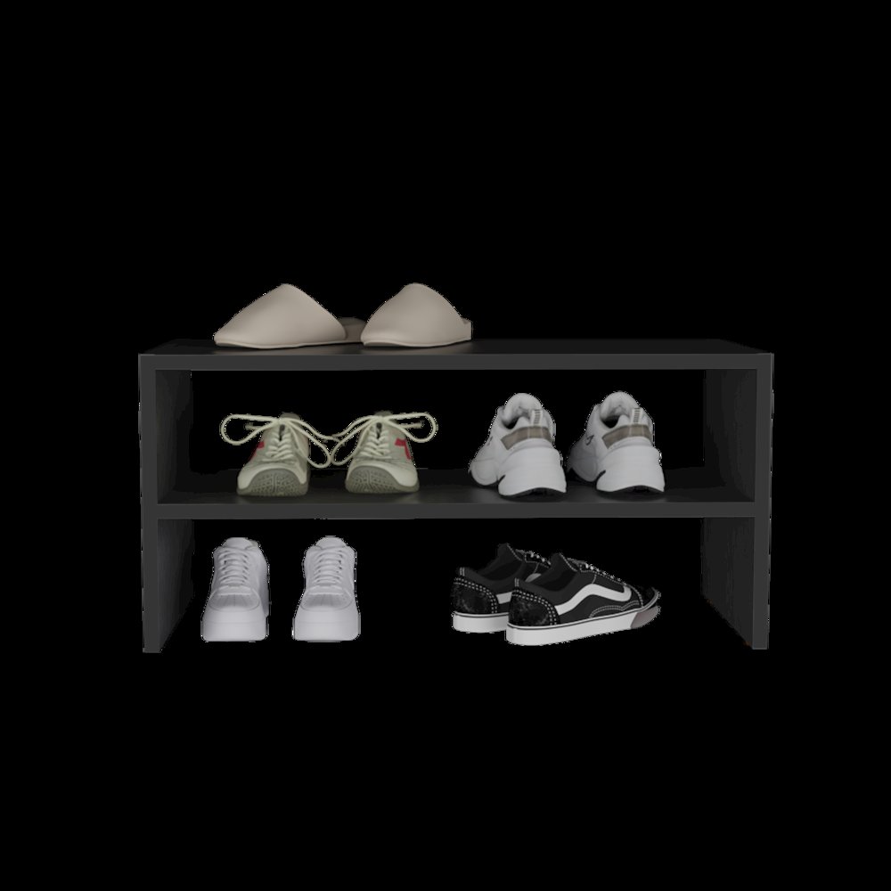 Stackable Shoe Rack Howard, Bedroom, Black. Picture 3