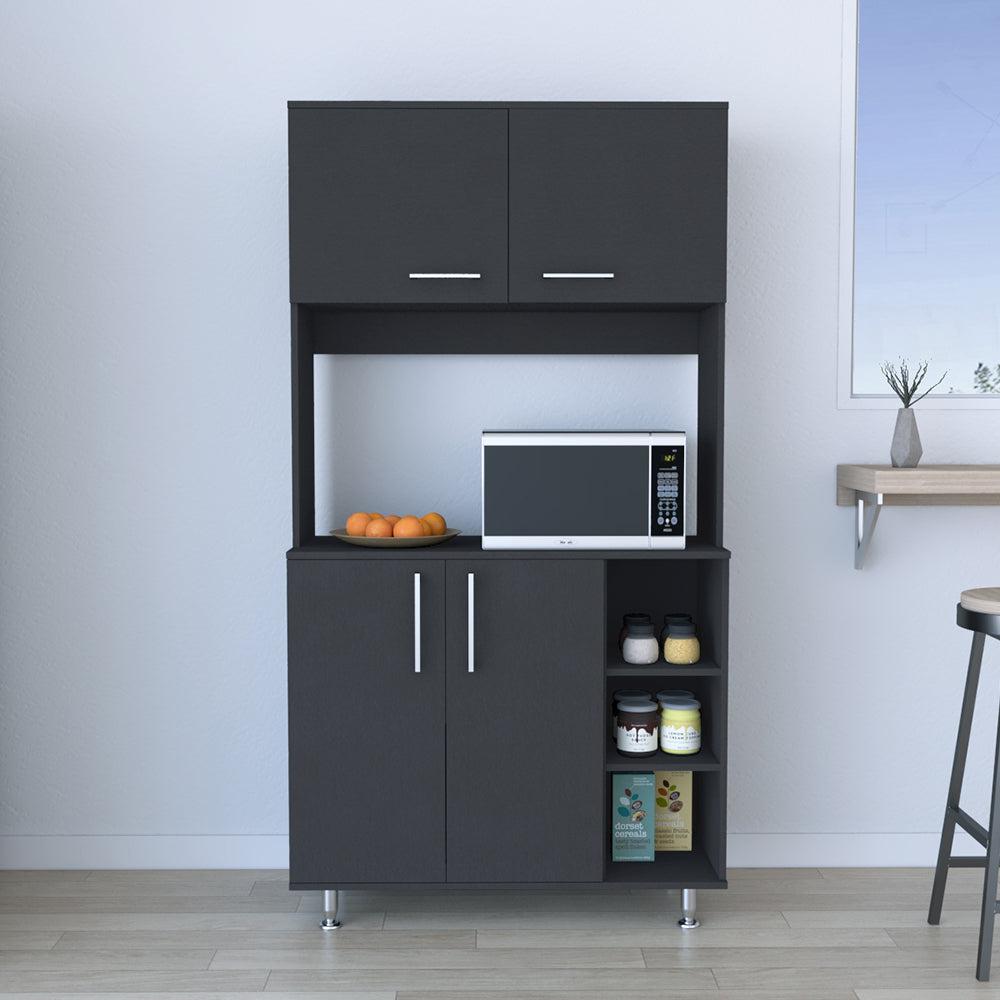 Pantry Cabinet Delaware, Double Door, Black Wengue Finish. Picture 1