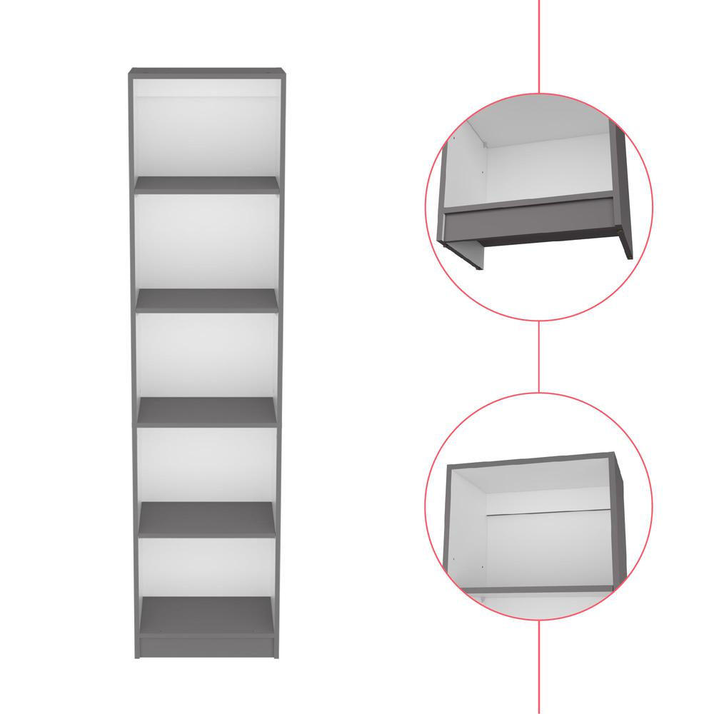 Bookcase XS Benzoni, Office, Matt Gray / White. Picture 4