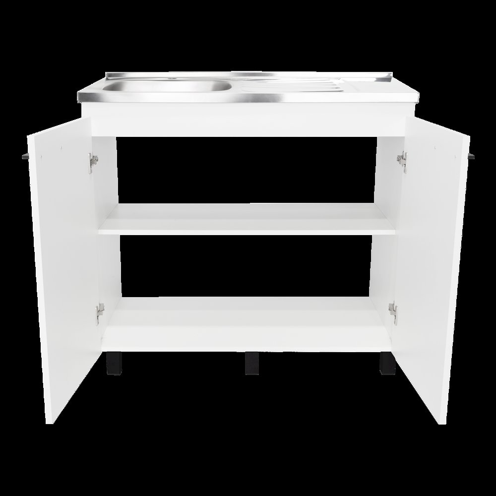 Utility sink cabinet Burwood, Two Shelves, White Finish. Picture 5