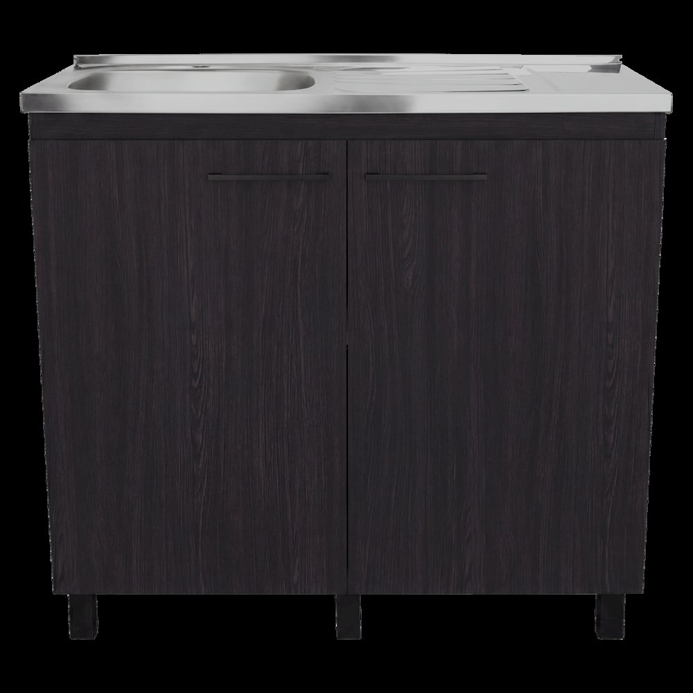 Utility sink cabinet Bussolengo, Two Cabinets, Black Wengue Finish. Picture 4