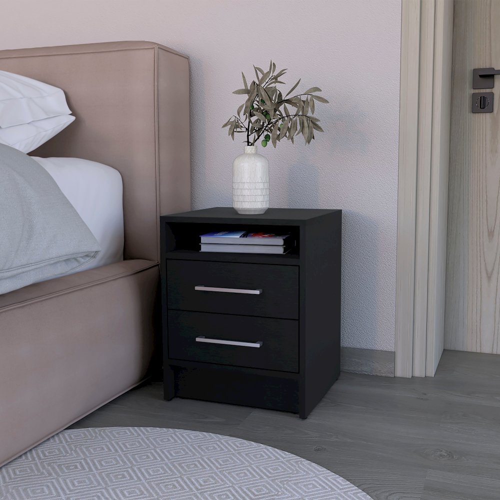 Nightstand Chase, Bedroom, Black. Picture 8