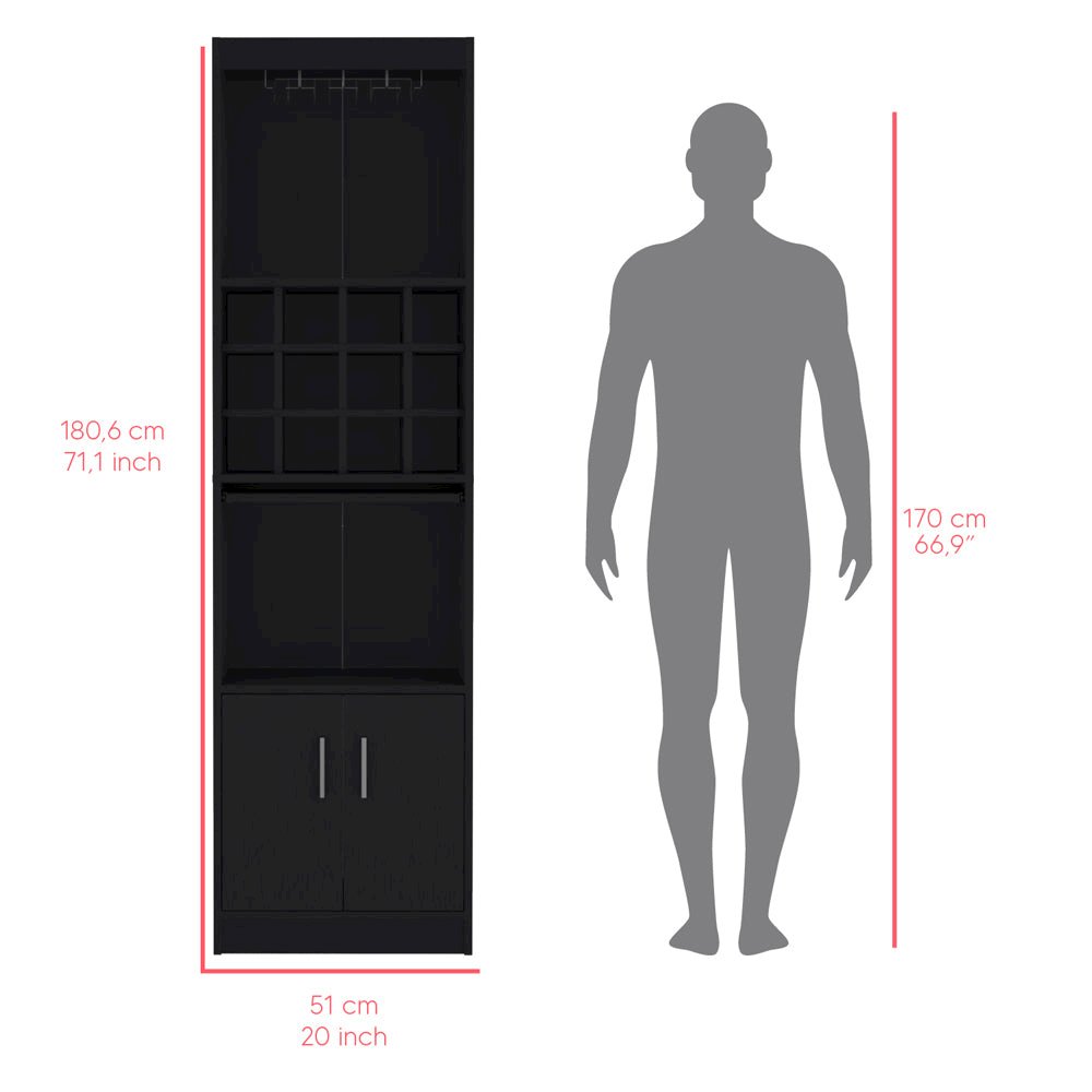 Bar Cabinet Fulton, Living Room, Black. Picture 8