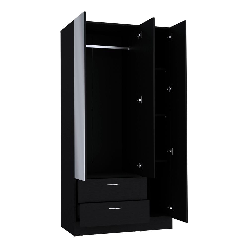 Armoire Haddam, Bedroom, Black. Picture 6