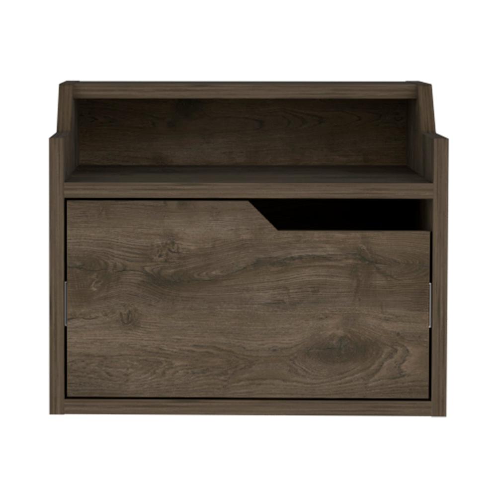 Floating Nightstand Chester, Bedroom, Dark Brown. Picture 1
