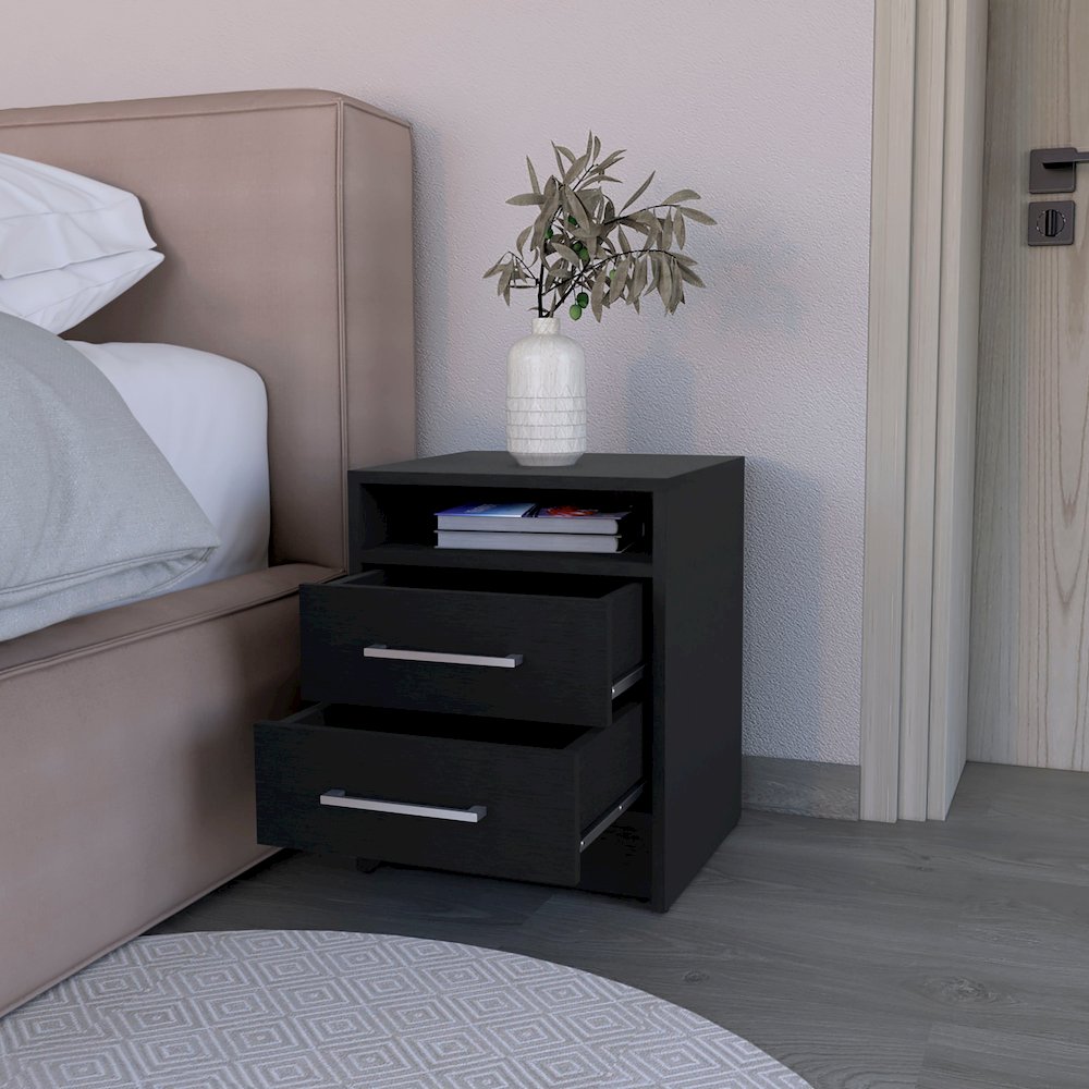 Nightstand Chase, Bedroom, Black. Picture 1