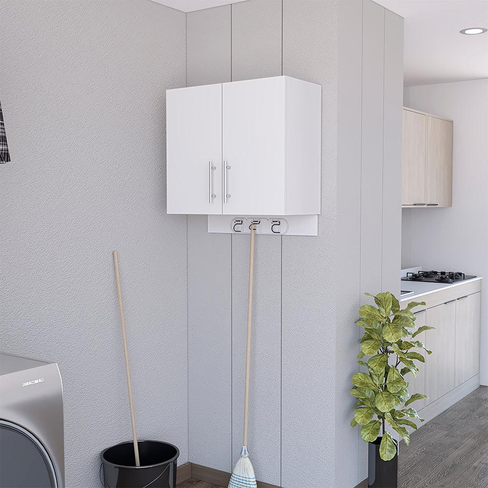 Wall Storage Cabinet Alikuri, Four Cabinets, White Finish. Picture 1