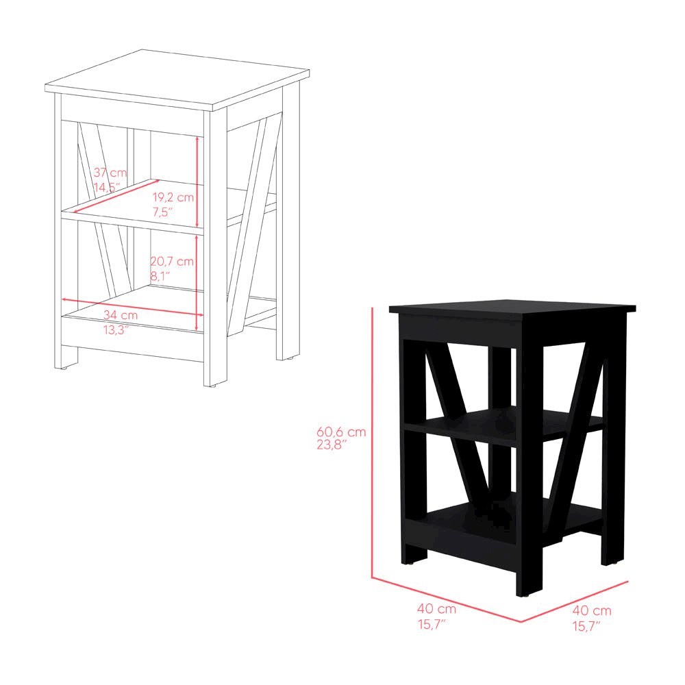 Side Table Rossville, Living Room, Black. Picture 3