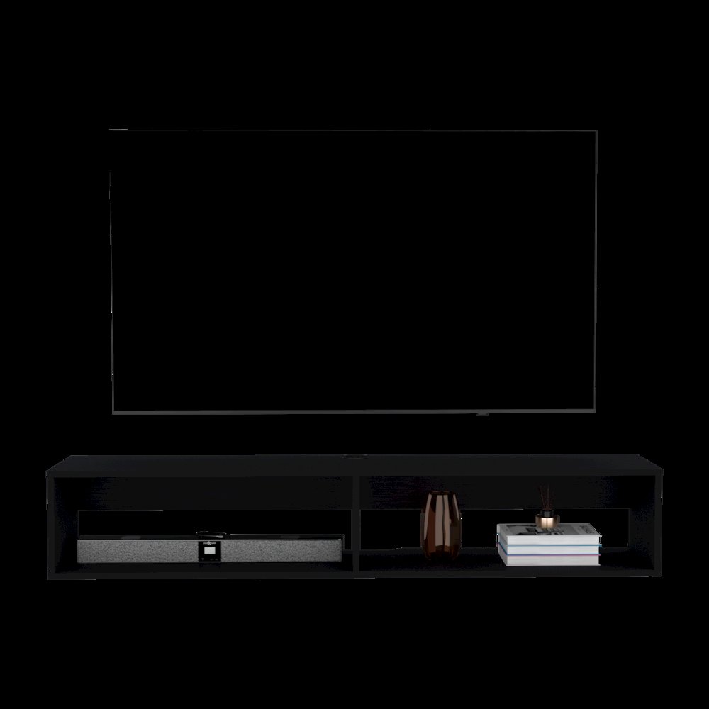Floating Tv Stand Moore, Living Room, Black. Picture 3