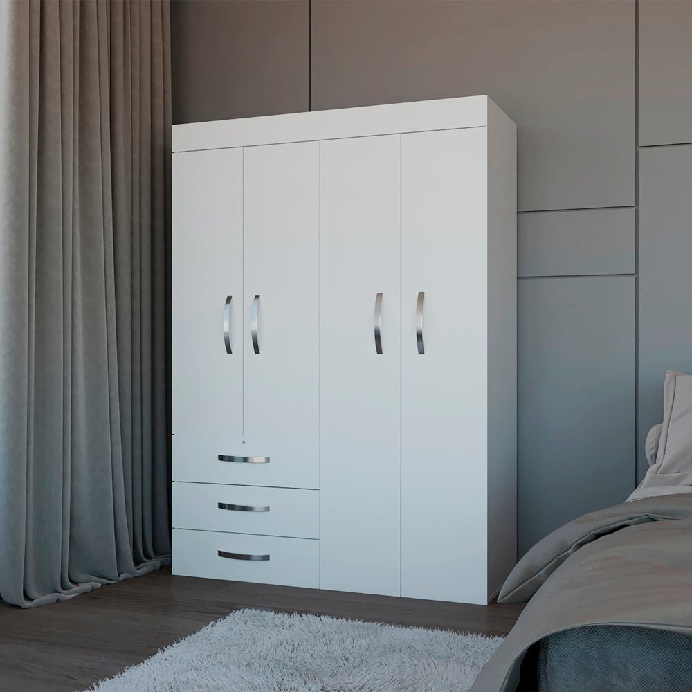 Mobile Velvet Armoire, Bedroom, White. Picture 4