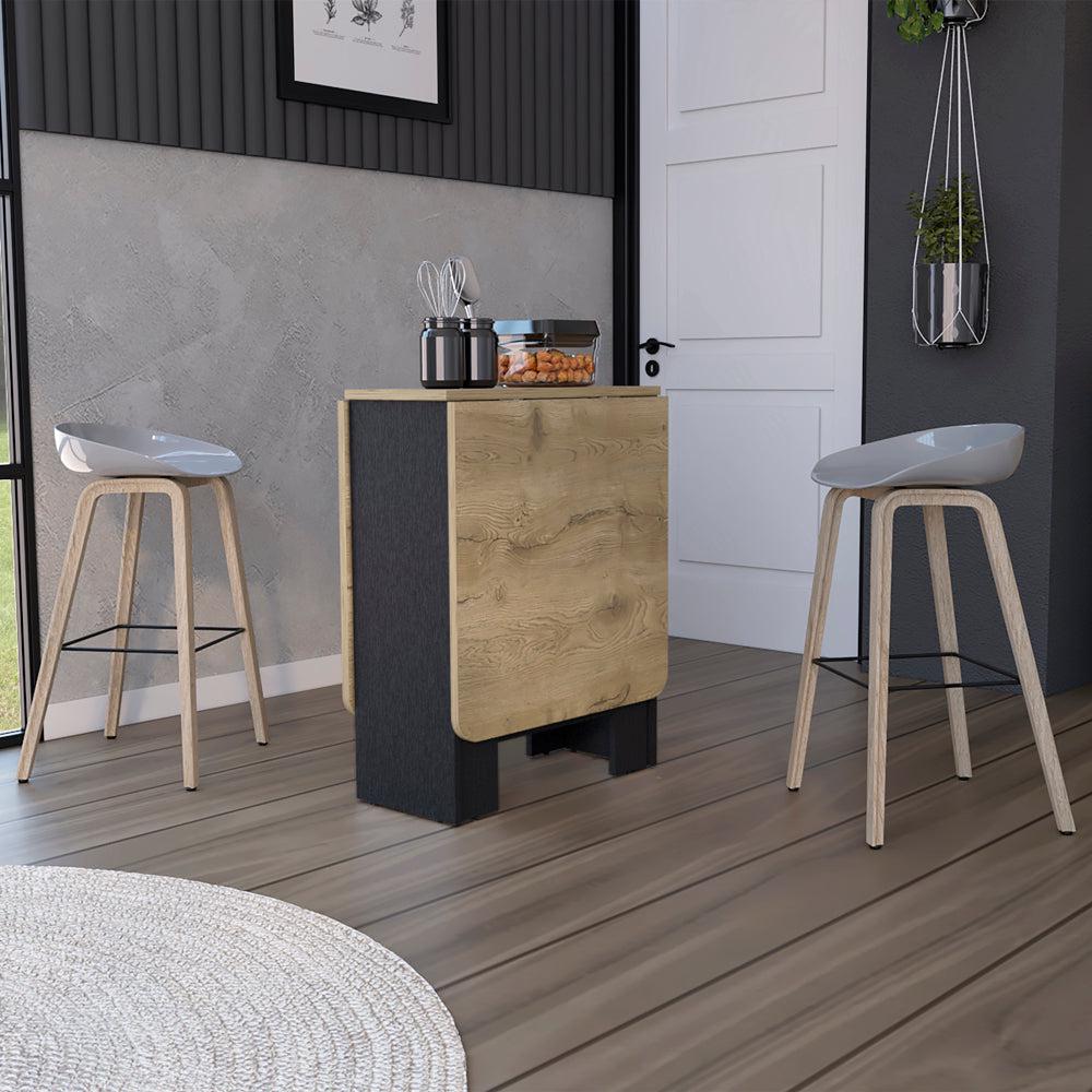 Folding Dining Table Evart, Living Room, Black / Macadamia. Picture 3