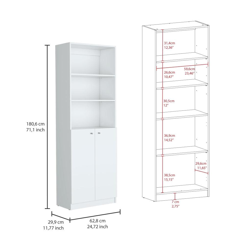 Veta 2 Piece Living Room Set with 2 Bookcases, White. Picture 4