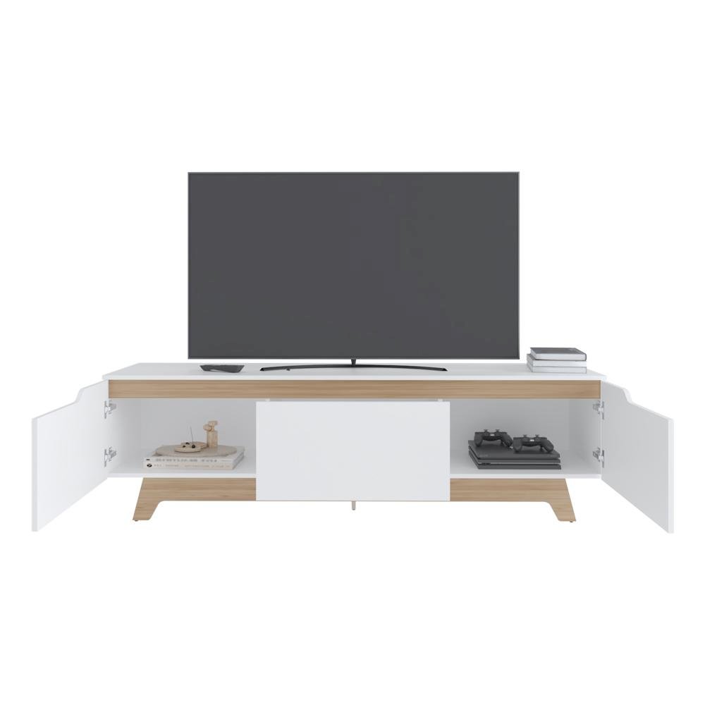 Yukon Tv Stand, Living Room, White / Macadamia. Picture 3