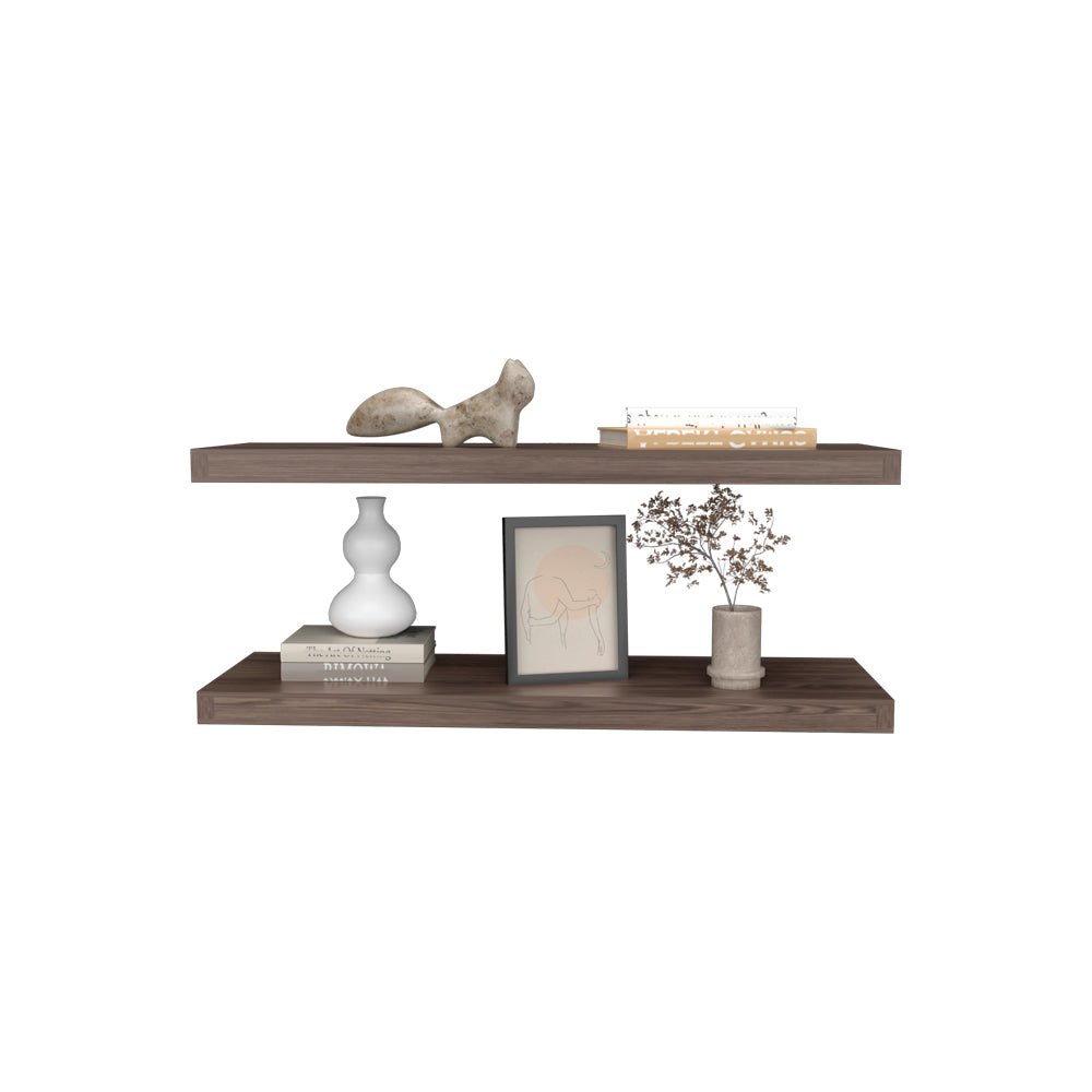 Floating Shelf Dallas, Living Room, Dark Walnut. Picture 4