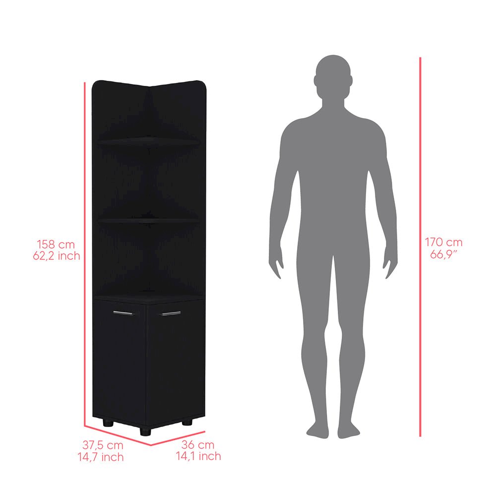Freestanding Cabinet Kairatu , Bathroom, Black. Picture 8