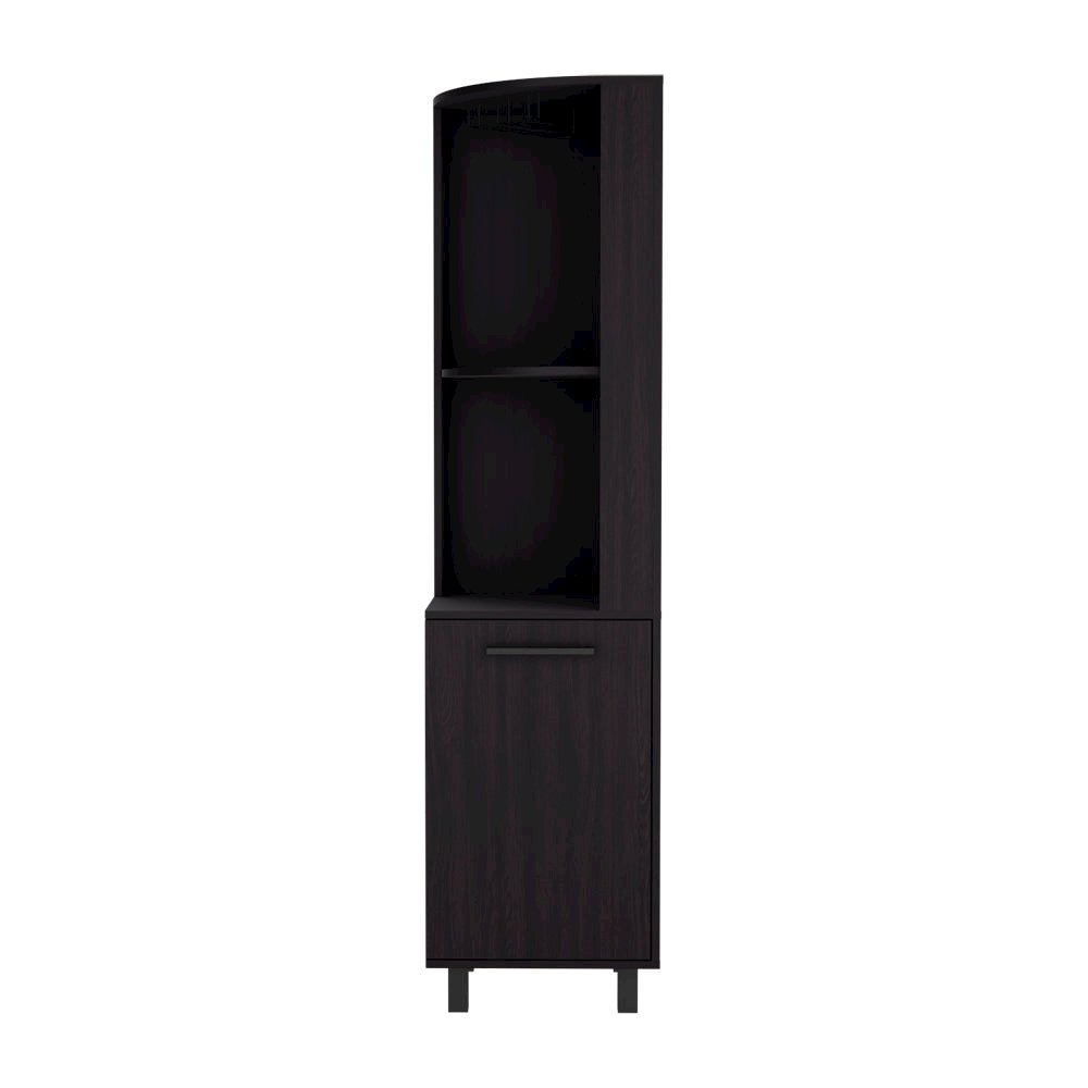 Corner Bar Cabinet Cleveland, Living Room, Black. Picture 1