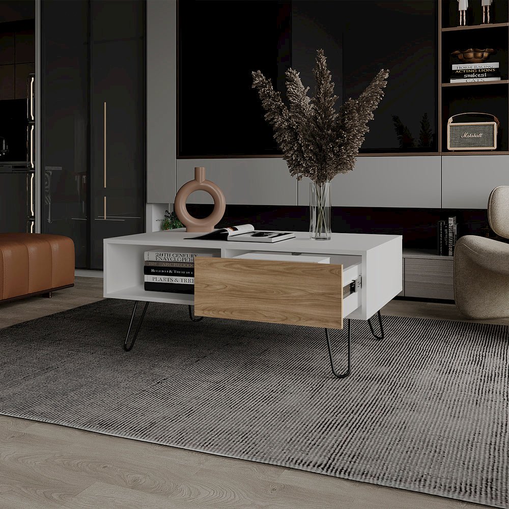 Taylor Coffee table , Living Room, White/Ligth Pine. Picture 7