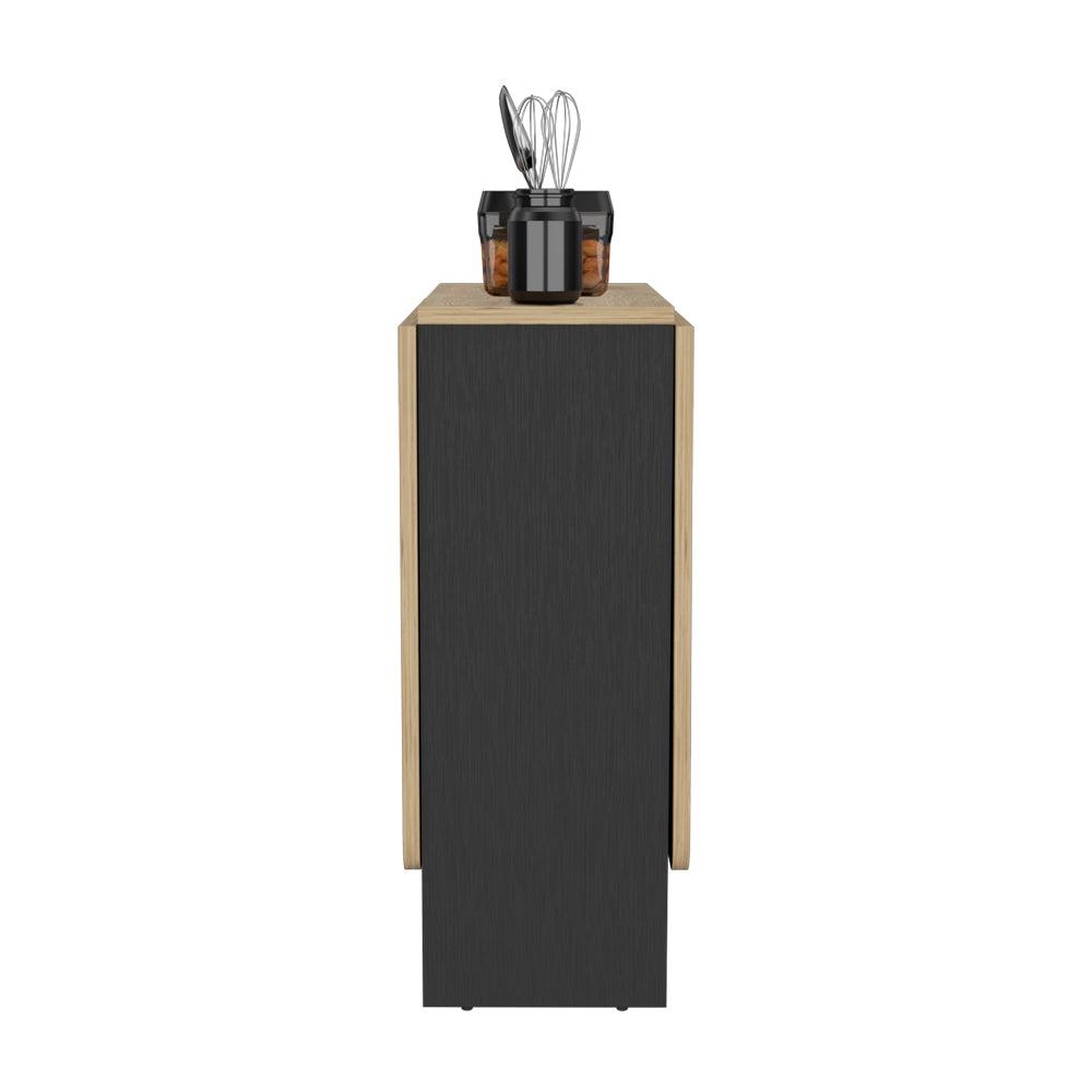 Folding Dining Table Evart, Living Room, Black / Macadamia. Picture 2