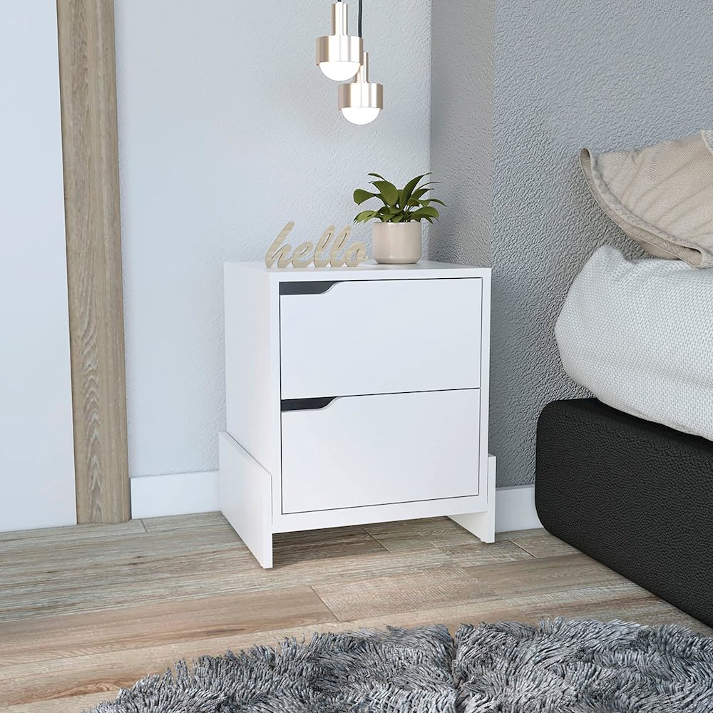 Luss Nightstand White MDF. Picture 3