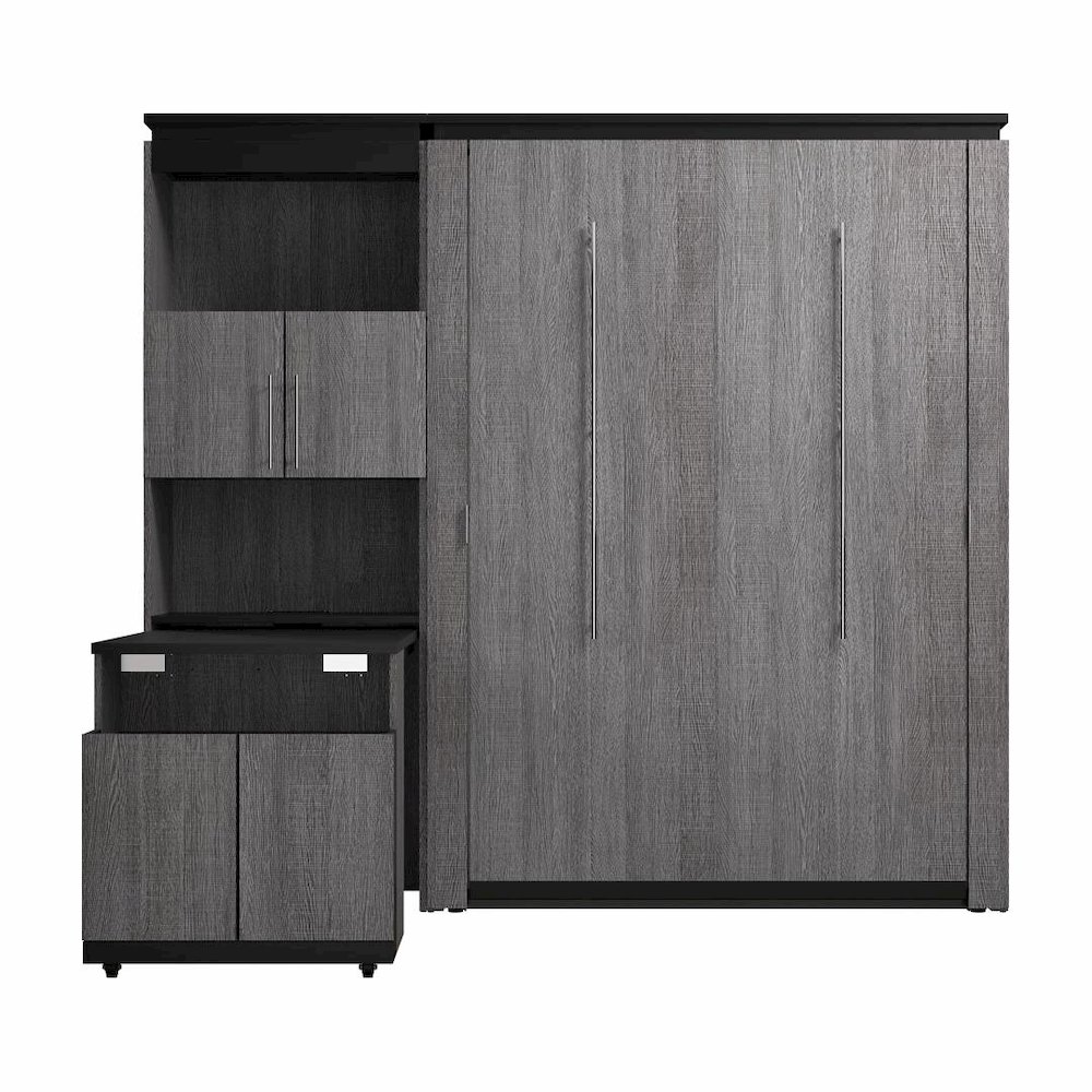 Orion Full Murphy Bed with Storage Cabinet and Fold-Out Desk (91W). Picture 2
