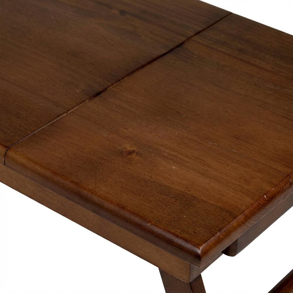 Flip Top Lap Desk, Foldable Legs, Tilting Surface, Storage Drawer, Brown. Picture 5
