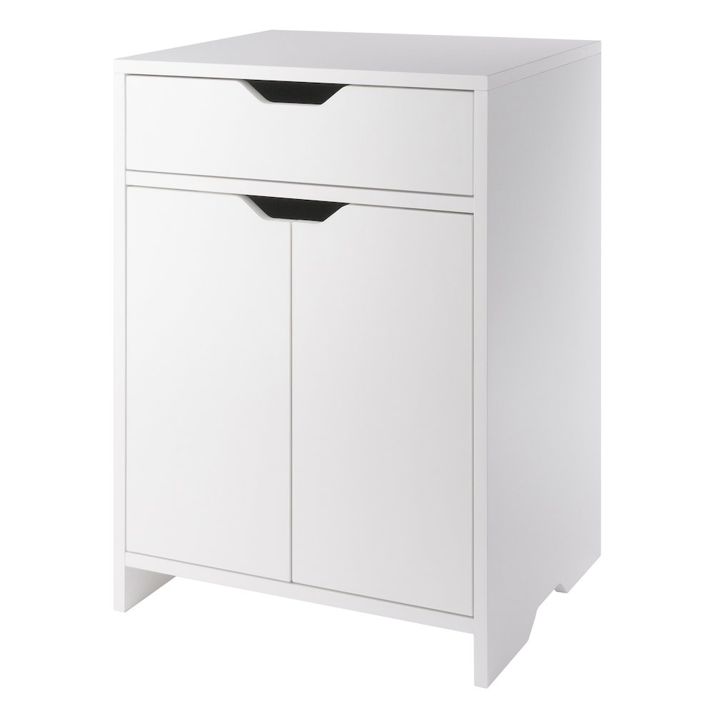 Nova 1-Drawer Storage Cabinet, White. Picture 1